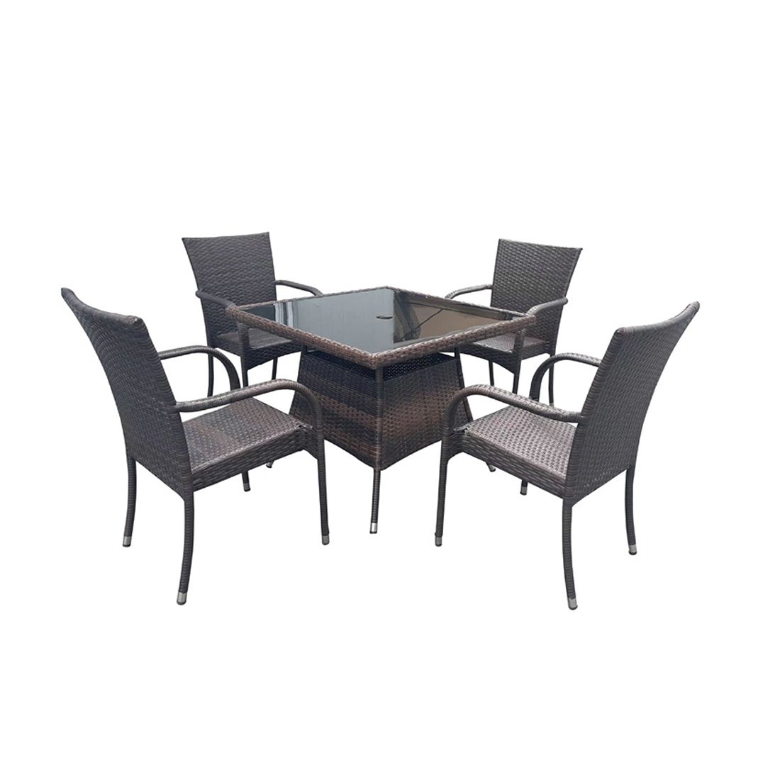 Comedor Mesa Cuadrado Ratán 5pcs