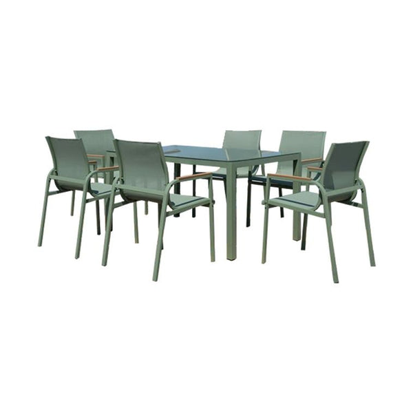 Set Comedor Terraza Acero 150x90x75.5cm