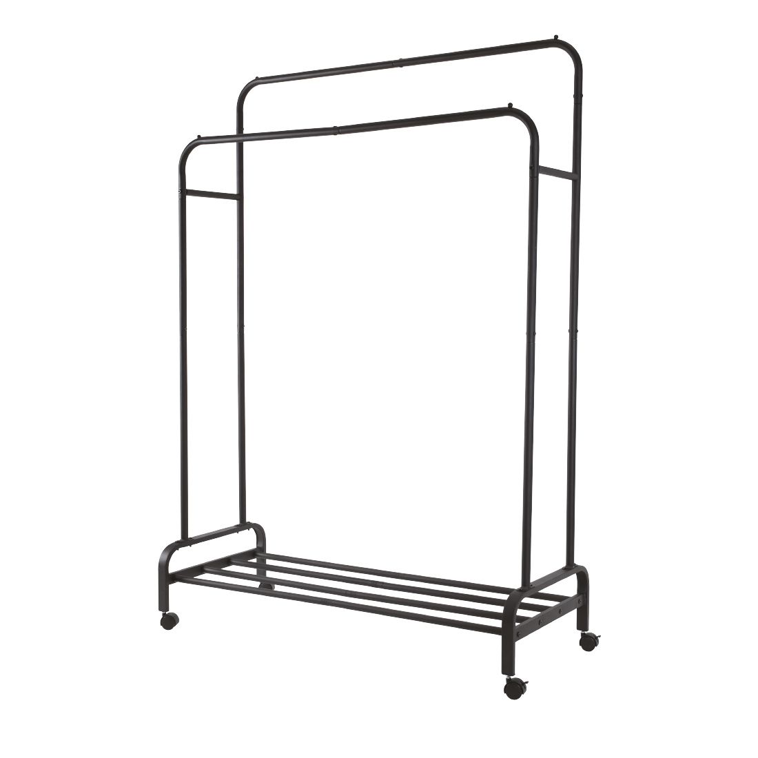 Perchero Con Ruedas 2 Niveles Acero 110x45x135-155cm