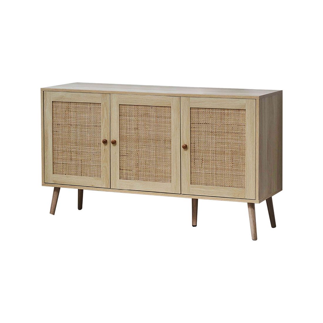 Bufetera 3 Puertas Mdf Y Ratán 120x39x70.5cm