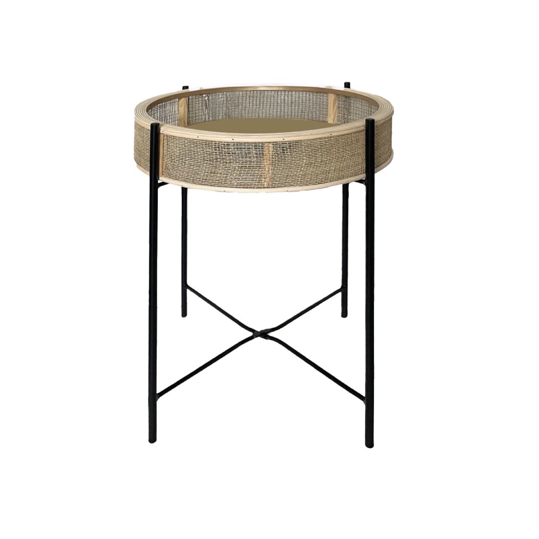 Mesa Lateral Mdf Y Ratán 43.5x43.5x53cm