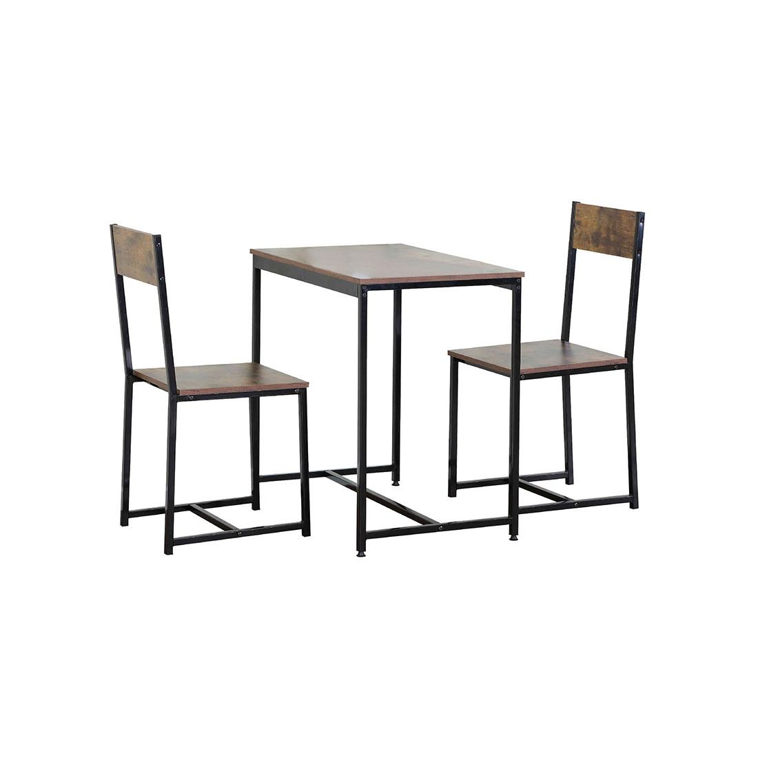 Set Comedor Básico 2 Personas Metal Y Mdf 80x50x77cm