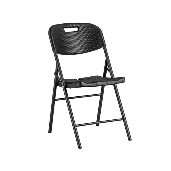 Silla Plegable Ratán Y Estructura Metal 46x57x83cm