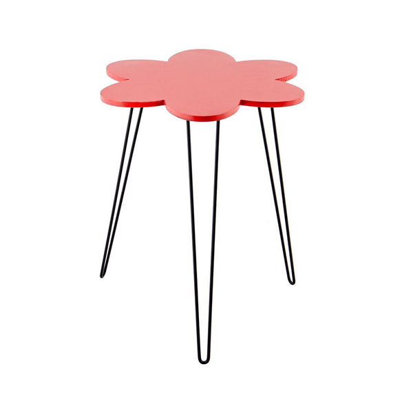 Mesa Lateral Flor Metal Y Mdf 34x34x40cm