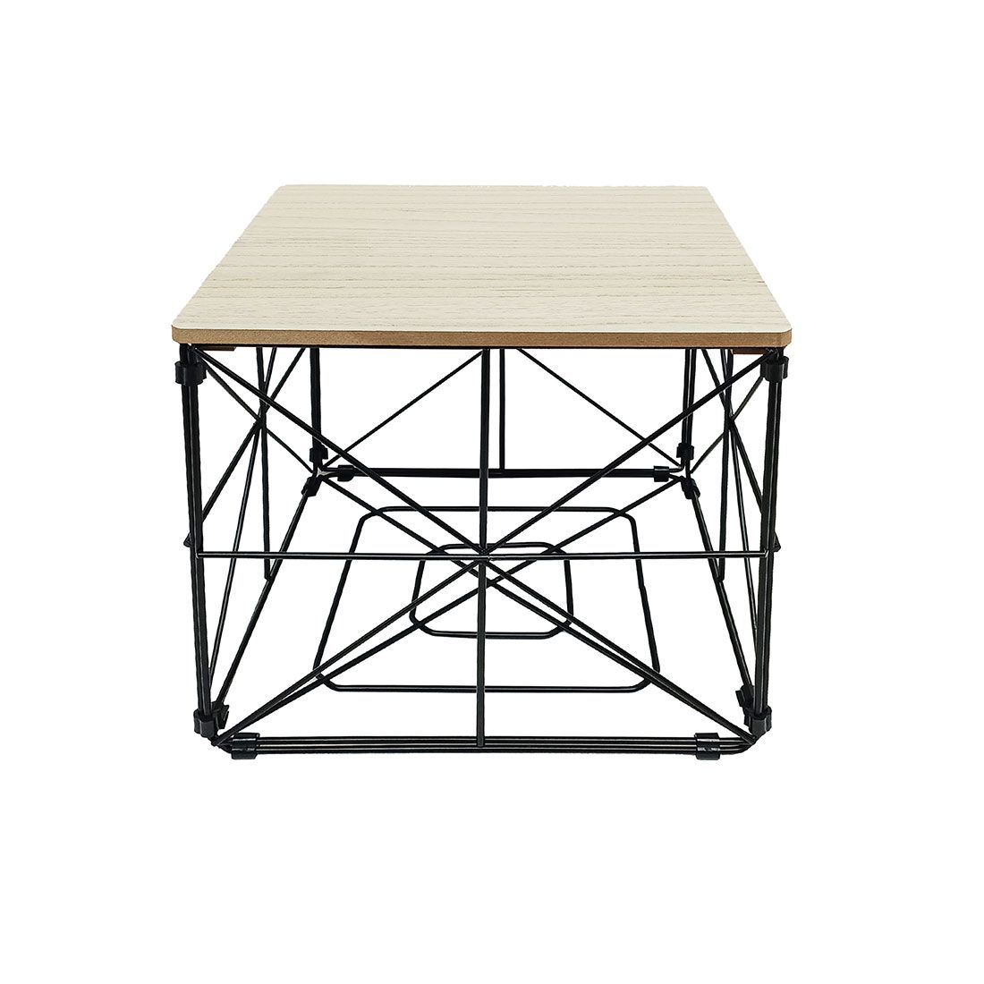 Mesa Lateral Cubo Metal Y Mdf 29.5x29.5x29cm