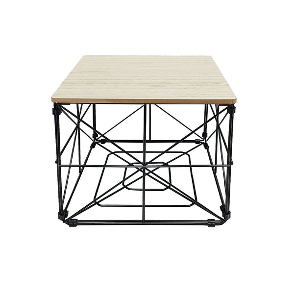 Mesa Lateral Cubo Metal Y Mdf 29.5x29.5x29cm