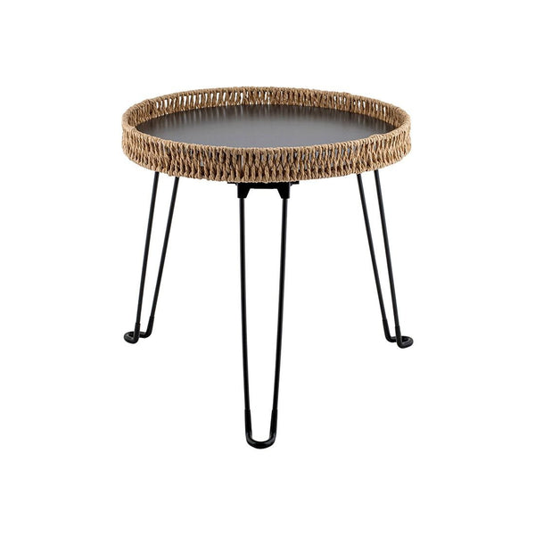 Mesa Lateral Con Borde Cuerda Metal 40.5x40.5x39.5cm