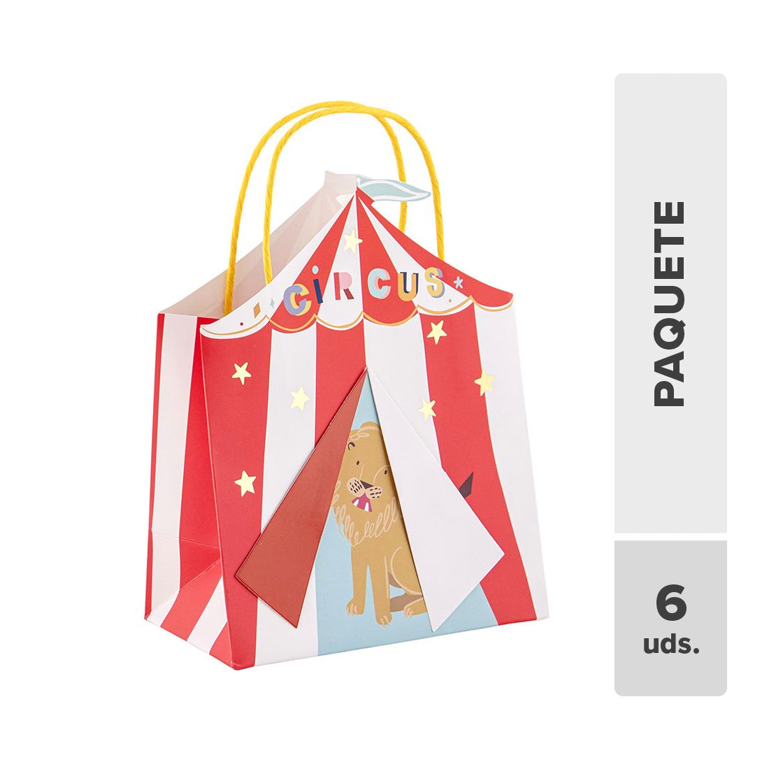 Bolsa Regalo Forma Cartón 23x18x10cm 6pcs