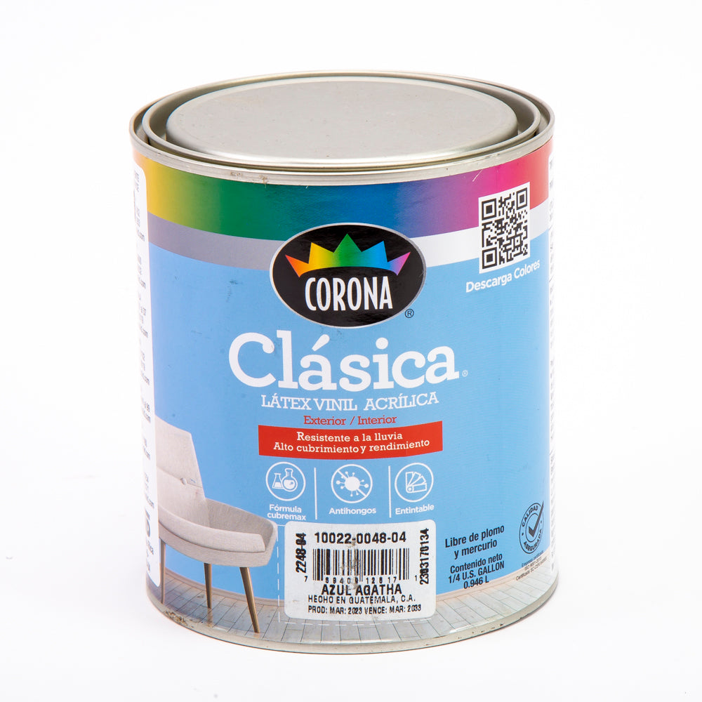 Pintura Corona Clásica Cuarto Azul Agatha