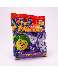 Globo Látex Palmerito Calidad Helio #9 50und Morado