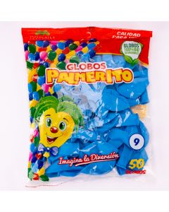 Globo Látex Palmerito Calidad Helio #9 50und Turquesa