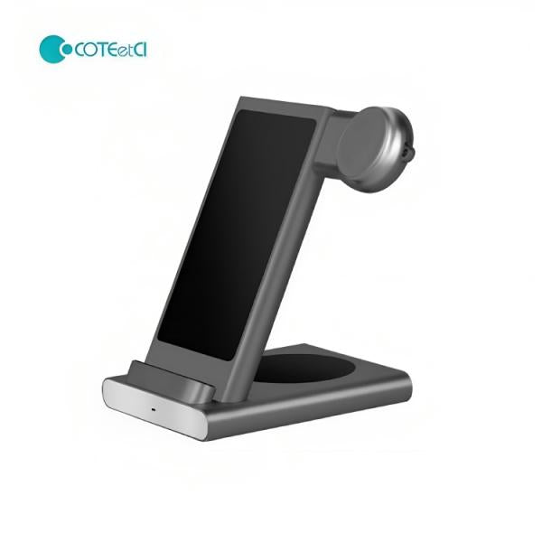 Cargador Inalambrico 3 En 1 Modelo Cs5700 Coteci Gris