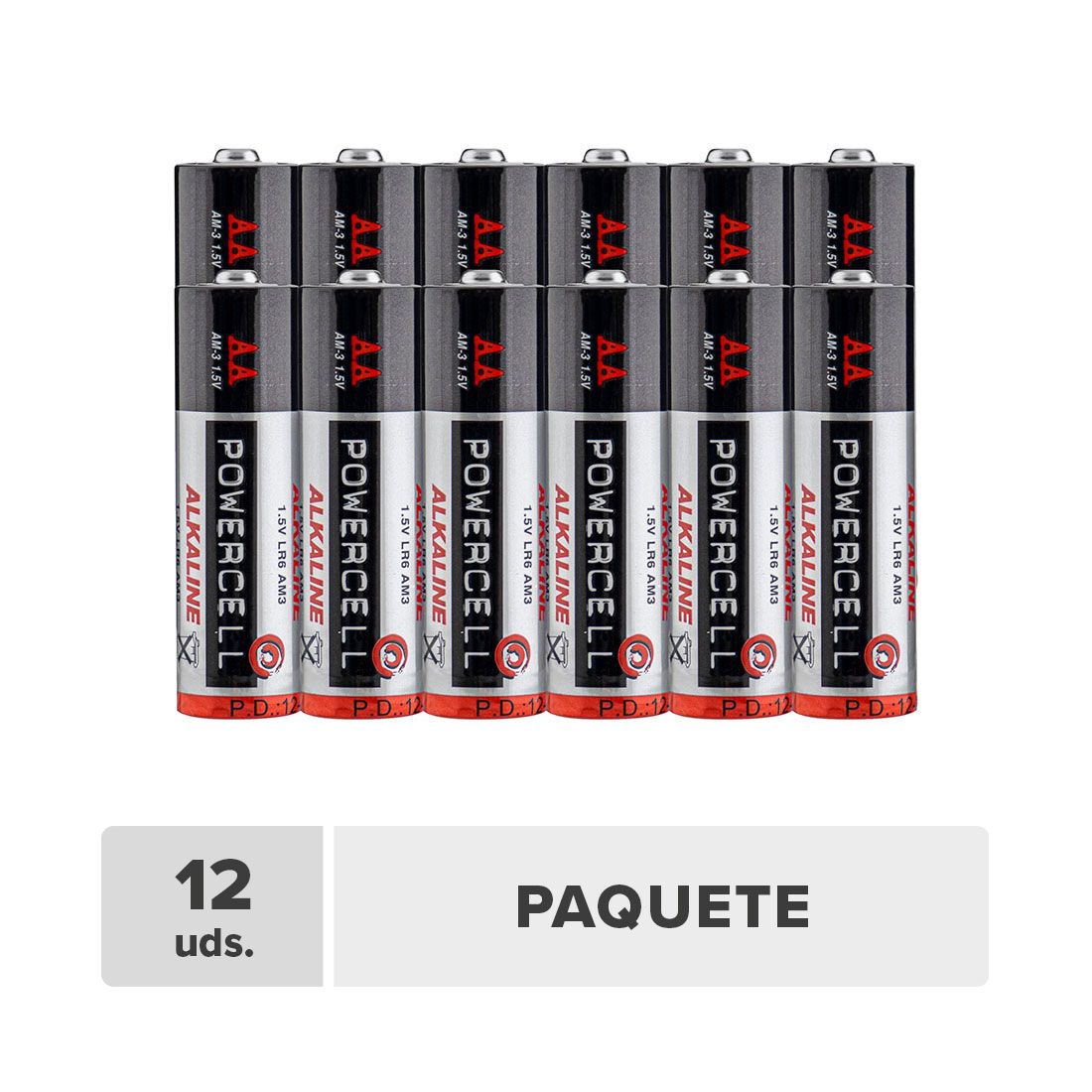 Batería Alcalina AA 1.5v 12unds