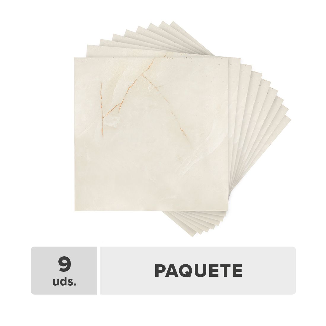 Piso Vinílico Blanco Pvc 60x60cm 9unds