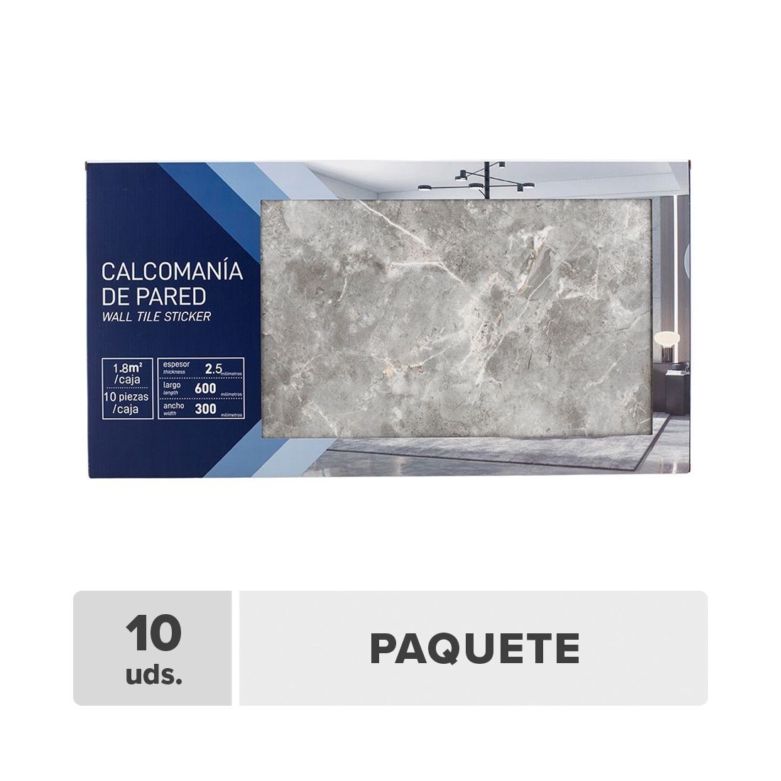 Lámina Adhesiva Gris 30x60cm 10unds