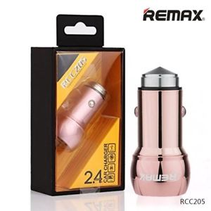 CARGADOR CUBO CARRO RCC205 REMAX ROSADO