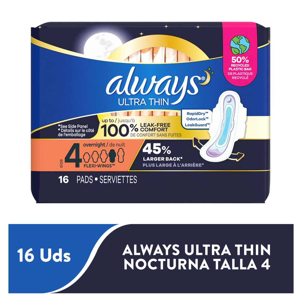Toallas Y Tampones Always Always Ultrathin Noct Talla 4 De 16u