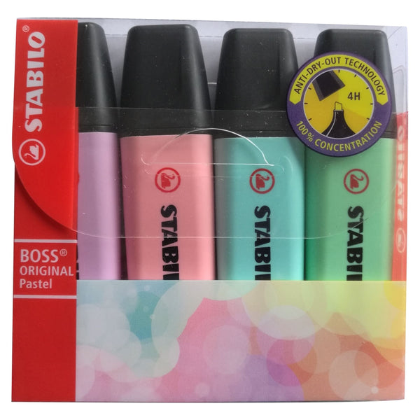 Resaltador Stabilo Boss Pastel - 4 Colores