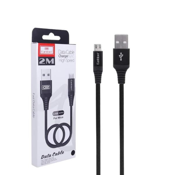 Cables Usb Micro V8 Ec-038M 2M Earldom Negro