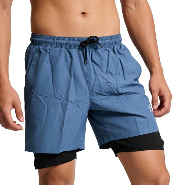 Pantaloneta Deportiva Con Licra Azul S