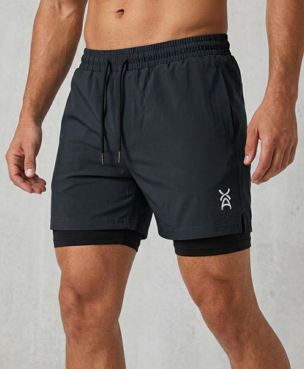 Pantaloneta Deportiva CON Licra Negra S