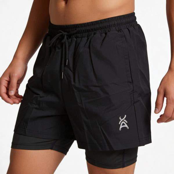 Pantaloneta Deportiva CON Licra Negra S