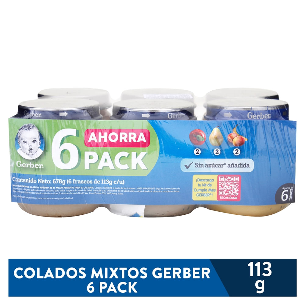 Colado Para Bebé Gerber 6 Pack - 678 G