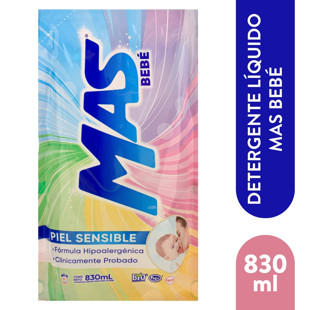 Detergente Líquido Mas Bebé - 830 Ml
