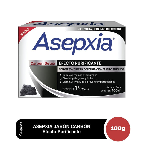 Jabón Facial Asepxia Carbón Detox Purificante- 100 G