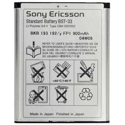 Bateria Sony Ericsson Bst-33 W300 W850 W705 K550