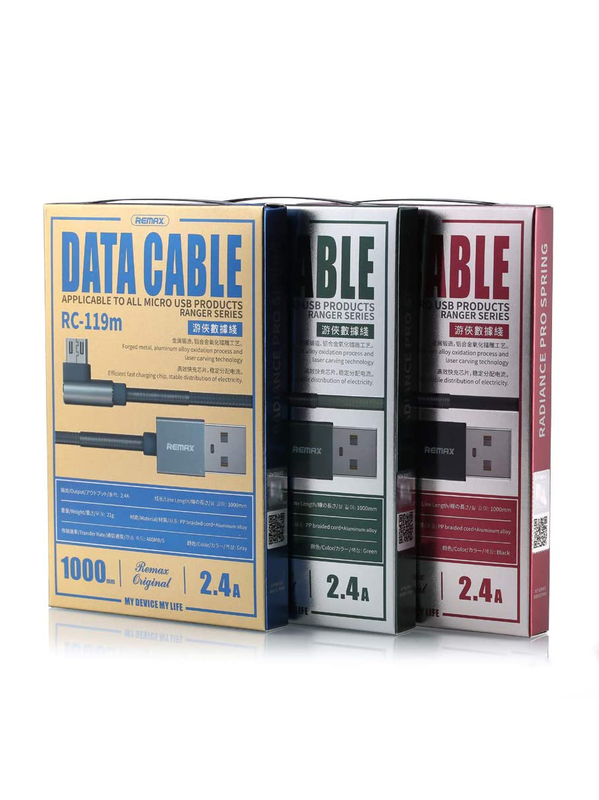 CABLE USB MICRO B RC-119M RANGER REMAX VERDE