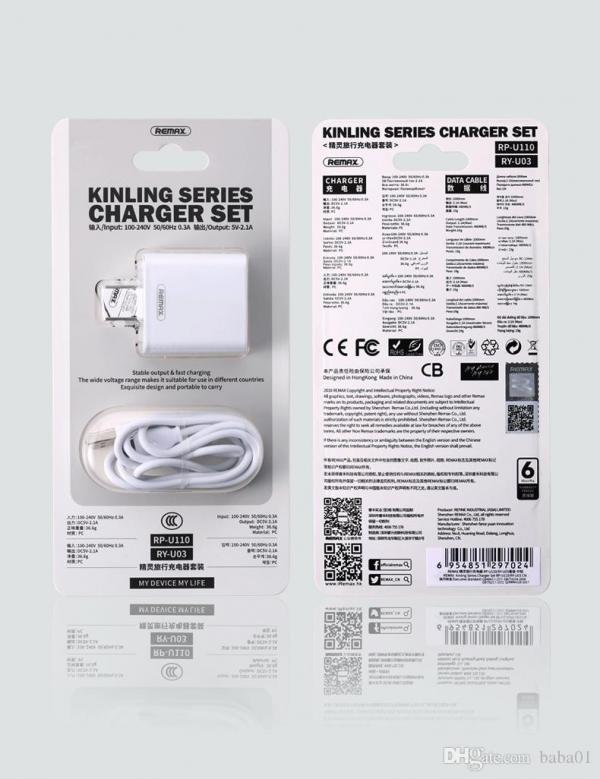 Cargador Casa Rp-U110 Ry-U03 Remax Lighthing Blanco