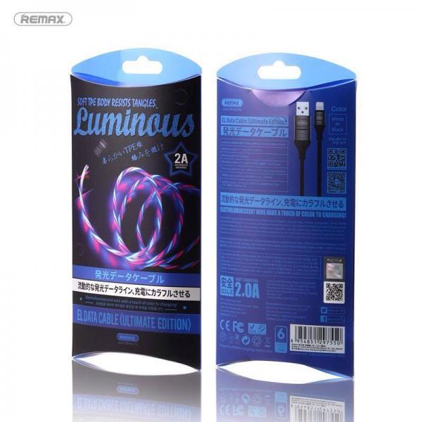 CABLE USB LIGHTNING RC-130I LUMINOUS ULTIMA EDICION REMAX BLANCO