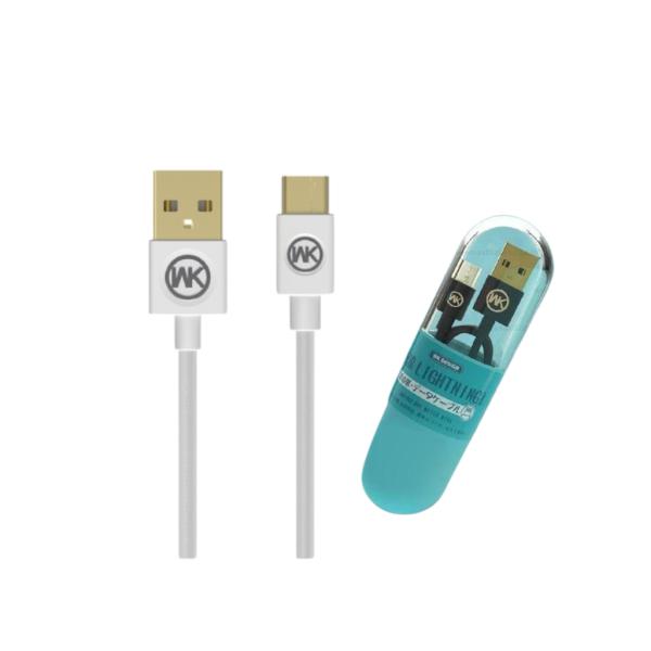 Cable Usb Micro B Wdc-052 Worm Blanco