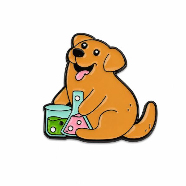 Pin Metalico De Perro Cientifico