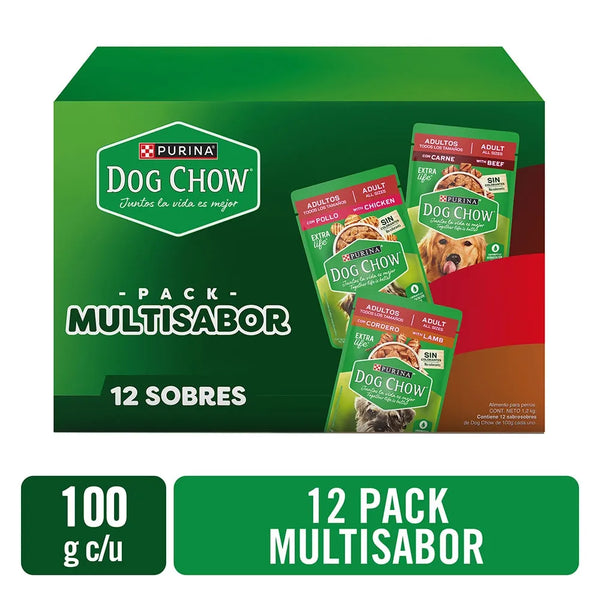 12pack Multisabor Dog Chow Wet 1200gr