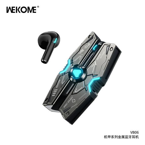 Audifonos Manos Libres Bluetooth Vb06 Serie Mecha Wk Desing Plateado