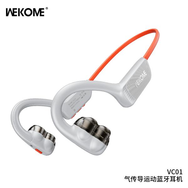 Audifonos Deportivos Bluetooth Modelo Vc01 Wk Desing Gris/Rojo
