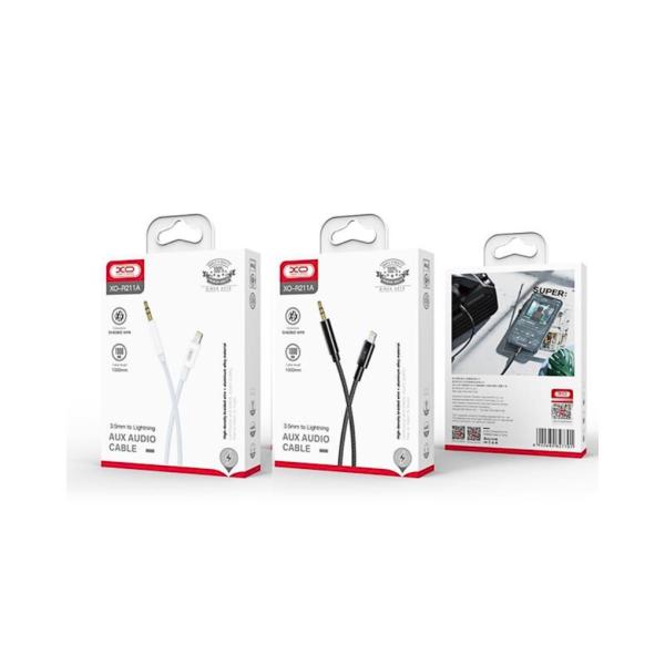 Cable Auxiliar Lightning A 3.5 Modelo Nb-R279A Xo Blanco Negro