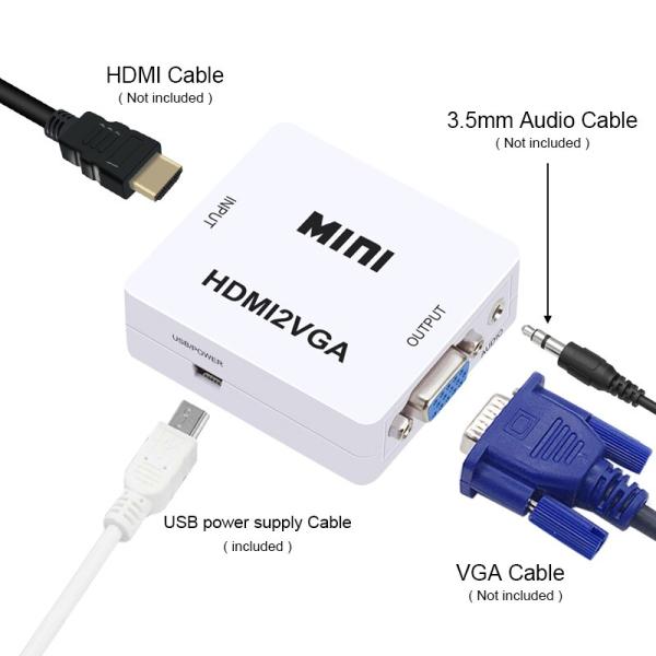 Convertidor Adaptador Hdmi A Vga Caja