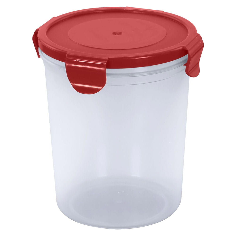 Tazón Guateplast Click Clak Plástico Redondo Color Rojo -47 Onz