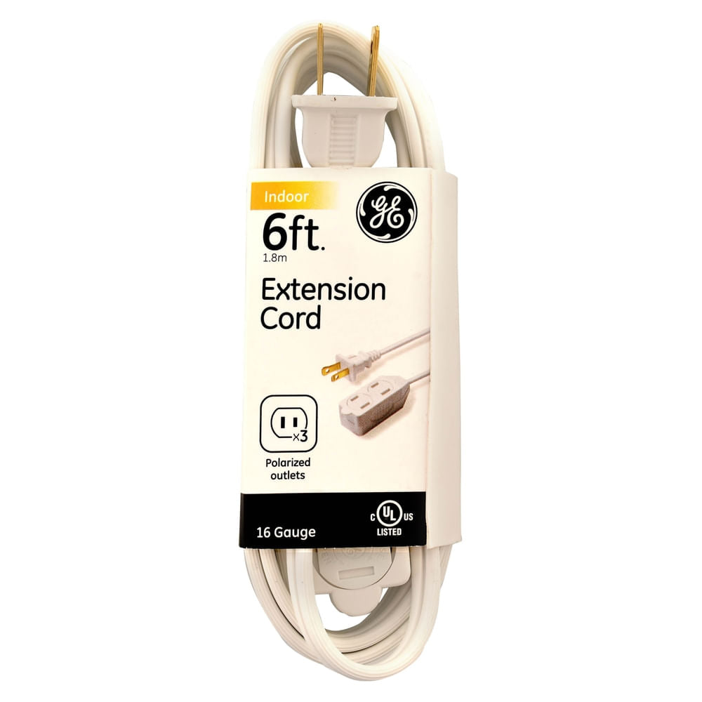 Extension Electrica General Electric Con Proteccion Color Blanca - 1.8mts