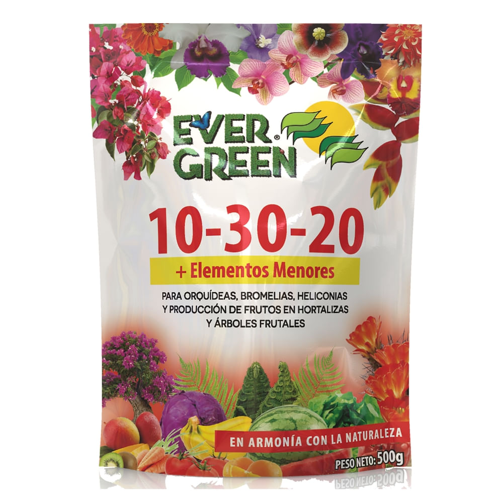 Fertilizante En Polvo Ever Green Para Orquídeas Bromelias Y Heliconias - 500 G