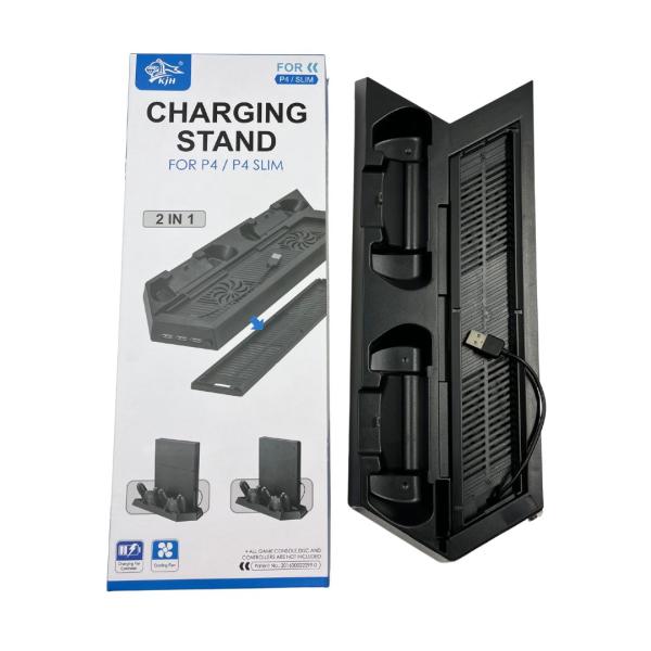 Base Para Carga De Controles Ps4 Y Para La Consola Play Station 4 Color Negro