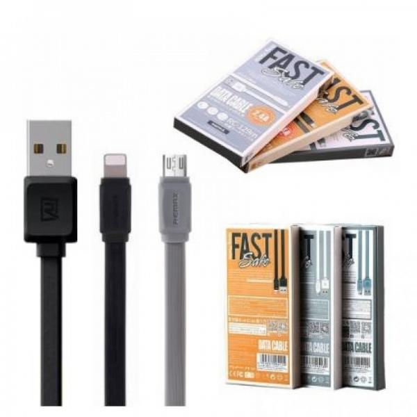 Cable Usb Lightning Rc-129I Fast Pro Remax Negro