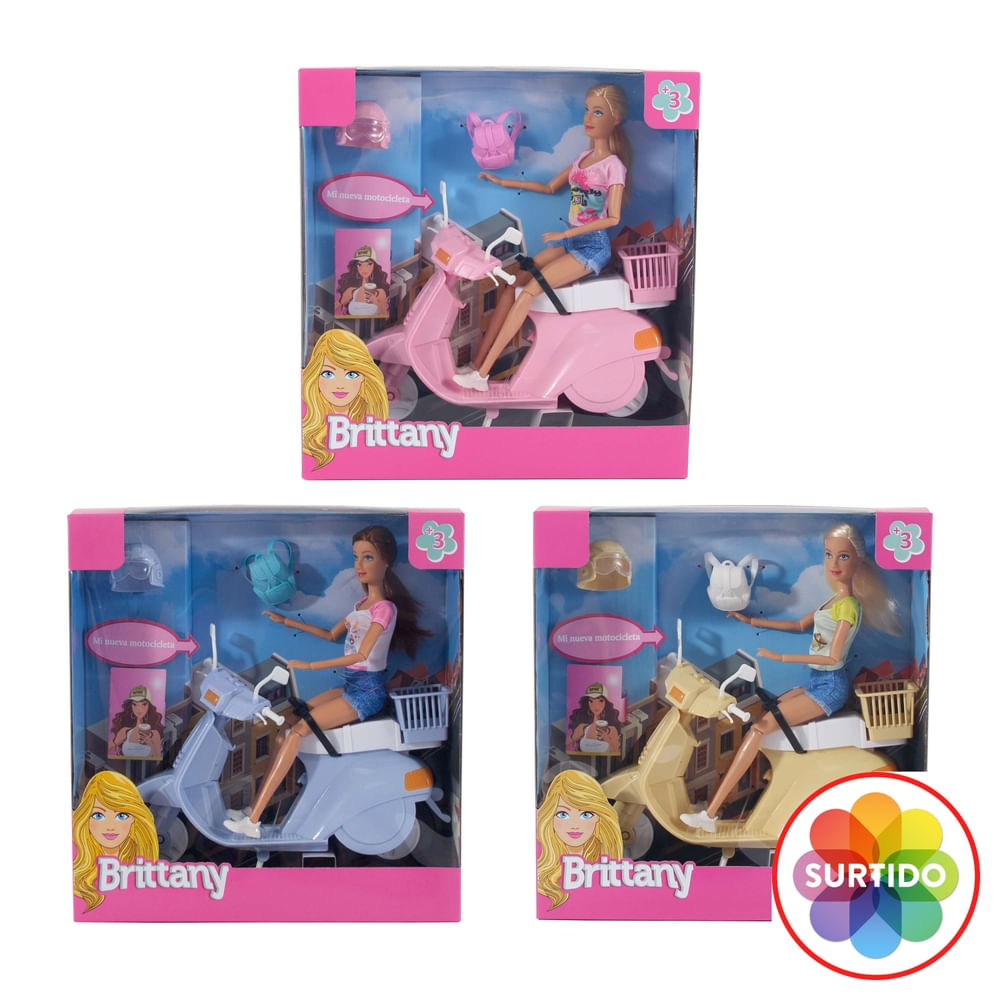 Muñeca Brittany Collection Con Scooter Surtidos