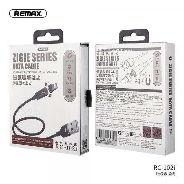 Cable Usb Lightning RC-102I Series Zigie Remax Negro