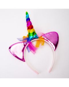 Diadema Unicornio Flores C/orejas