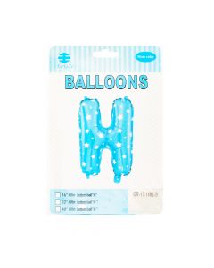 Globo Letra H Estampado Celeste 32pulg