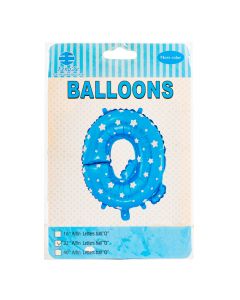 Globo Letra Q Estampado Celeste 32pulg